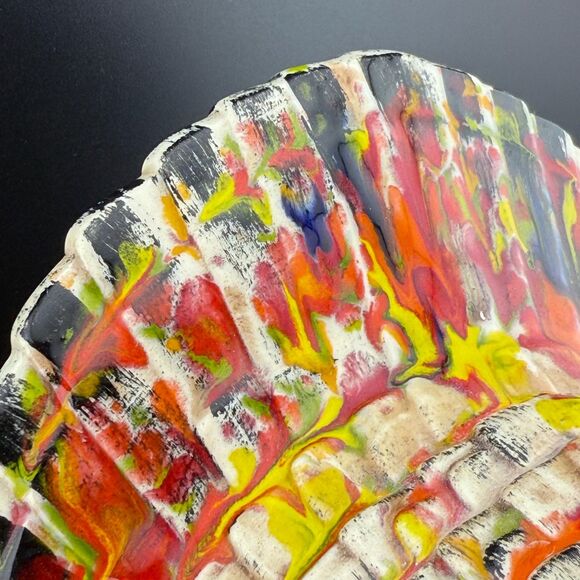 Ceramic Turkey Covered Sauce Dish Jar Thanksgiving Fall Hand Painted Vintage 7" - Picture 3 of 9